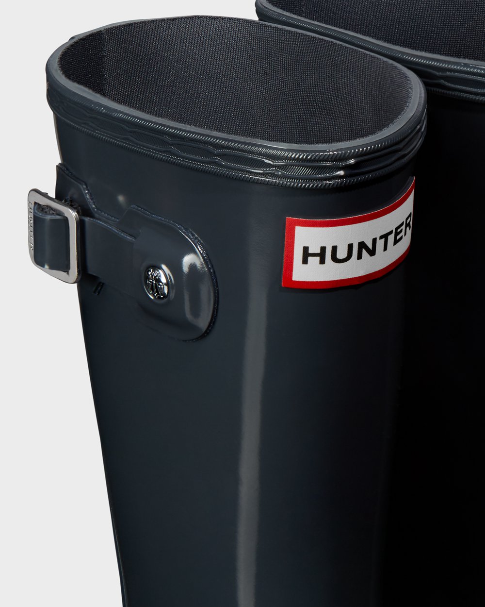 Hunter Original Big Gloss Rain Boots - Clearance Kids Grey - HUJGLP481